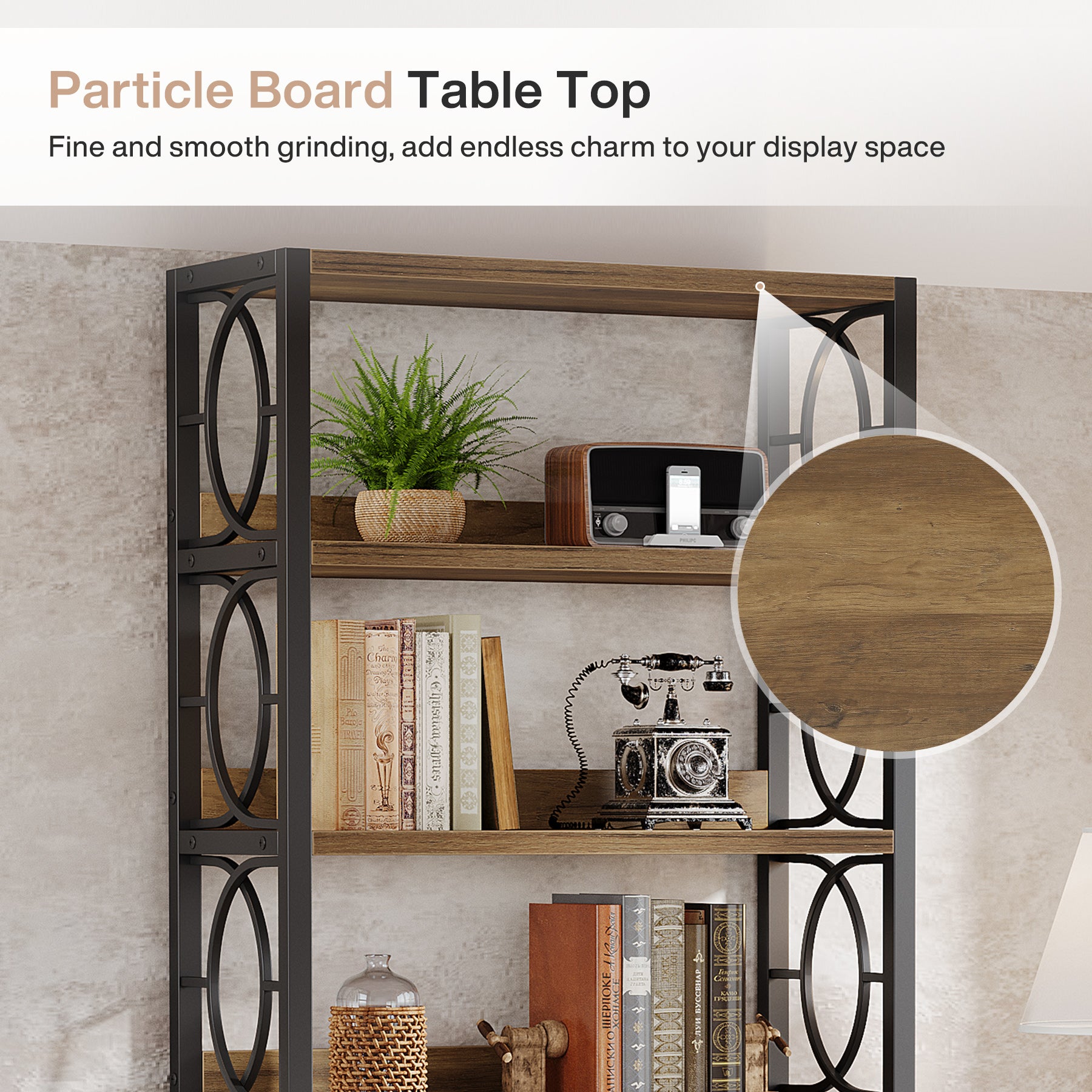 Tribesigns 180 cm Libreria, Espositore con ripiano portaoggetti a 6 ripiani