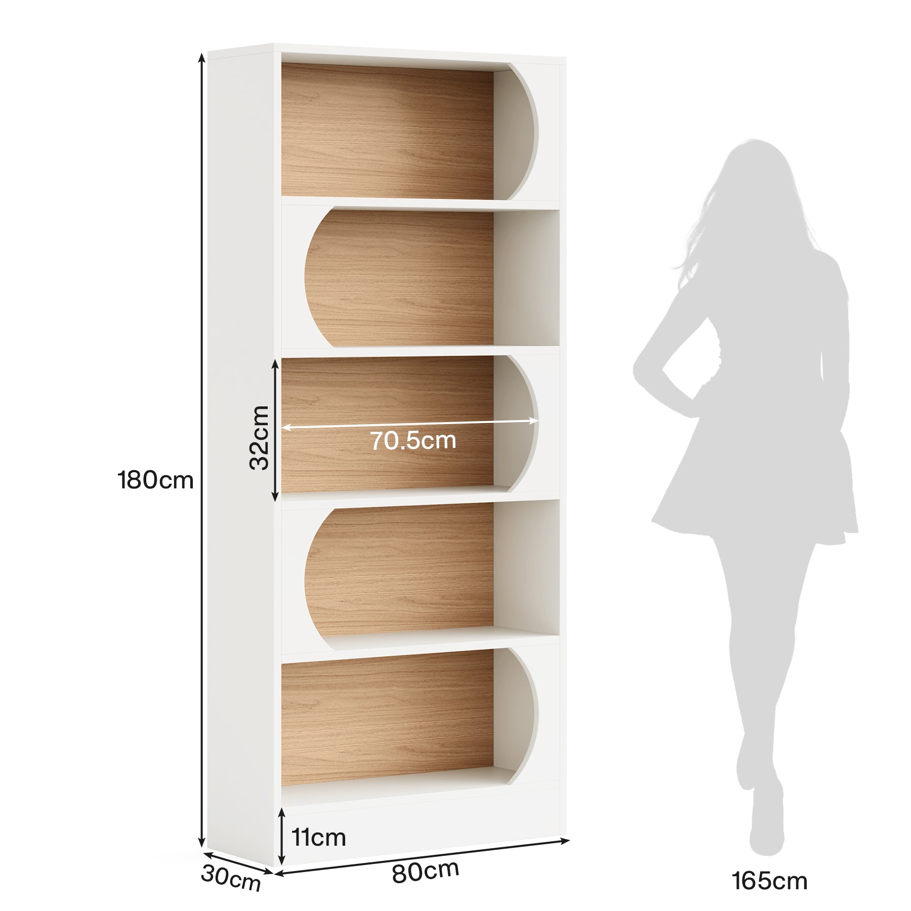 Tribesigns Libreria A 5 Ripiani, 180 CM Scaffale Portaoggetti e Espositivi A Cubo Aperto