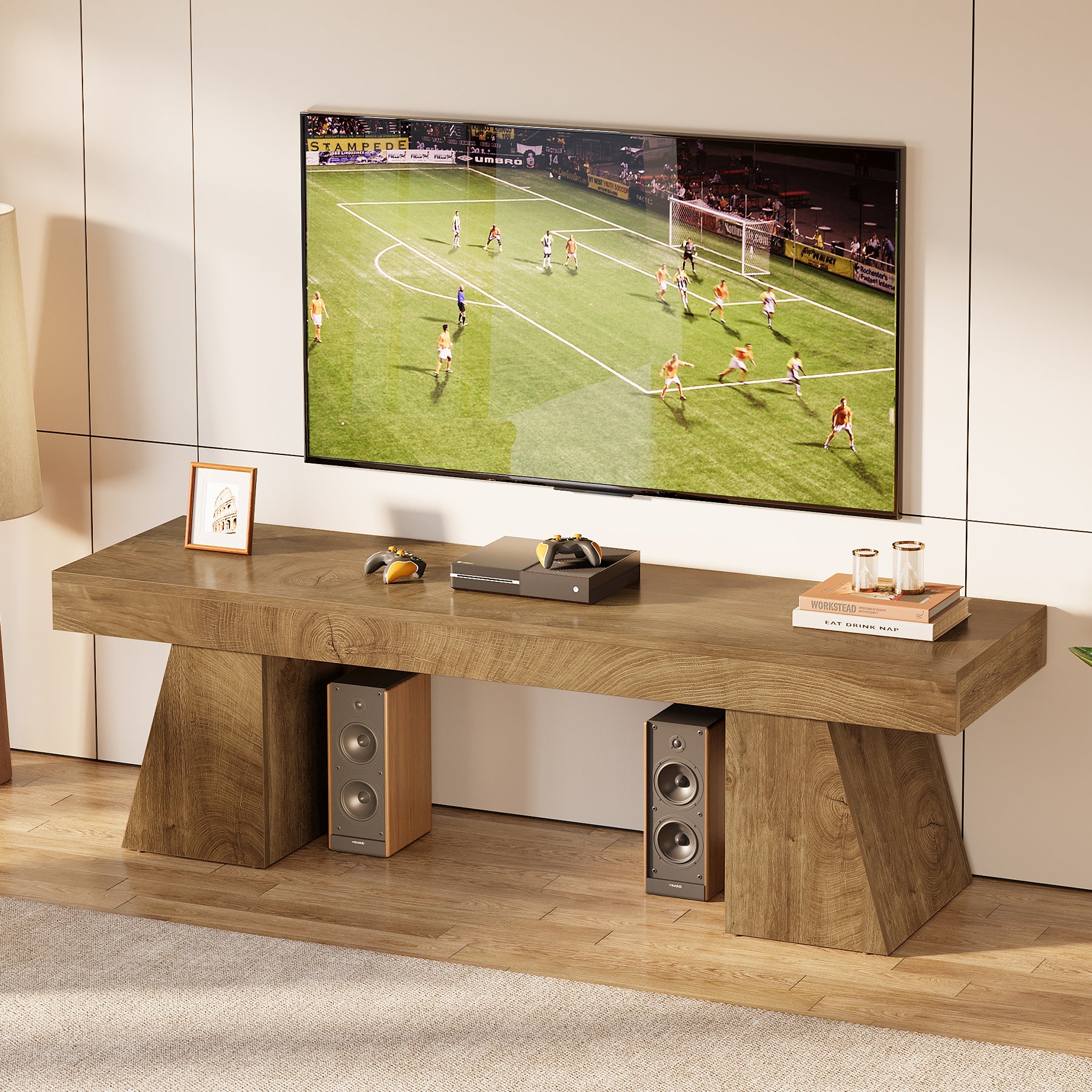 Tribesigns Mobile porta TV basso da 160 cm per televisori fino a 75 pollici con base geometrica