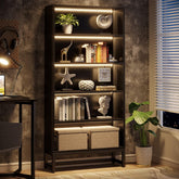 Tribesigns Libreria da 180 cm, grande scaffali con luci a LED con ripiani a 5 livelli per soggiorno 3