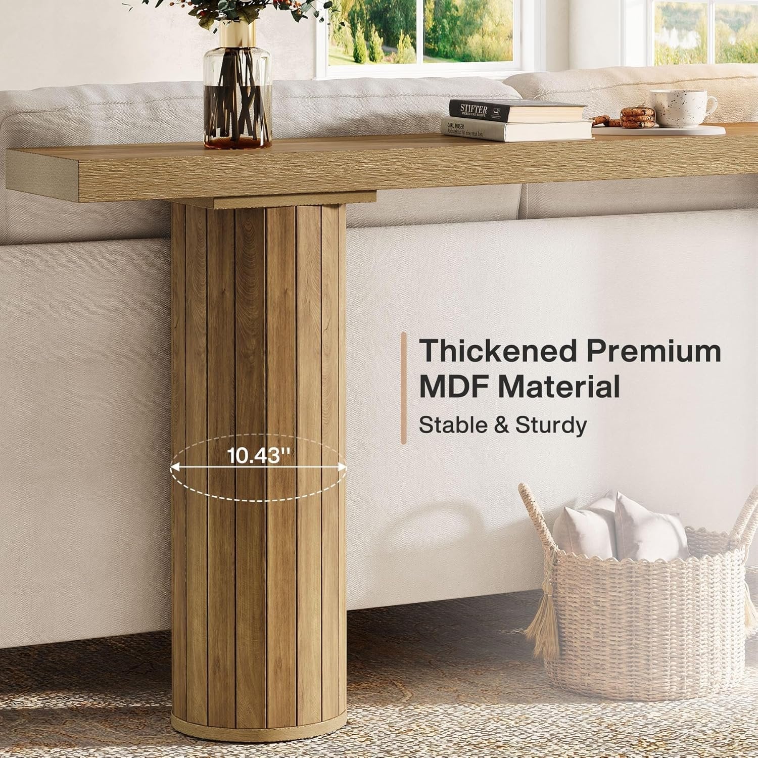 Tribesigns Tavolo consolle da 160 cm, tavolo d'ingresso con piedistallo robusto