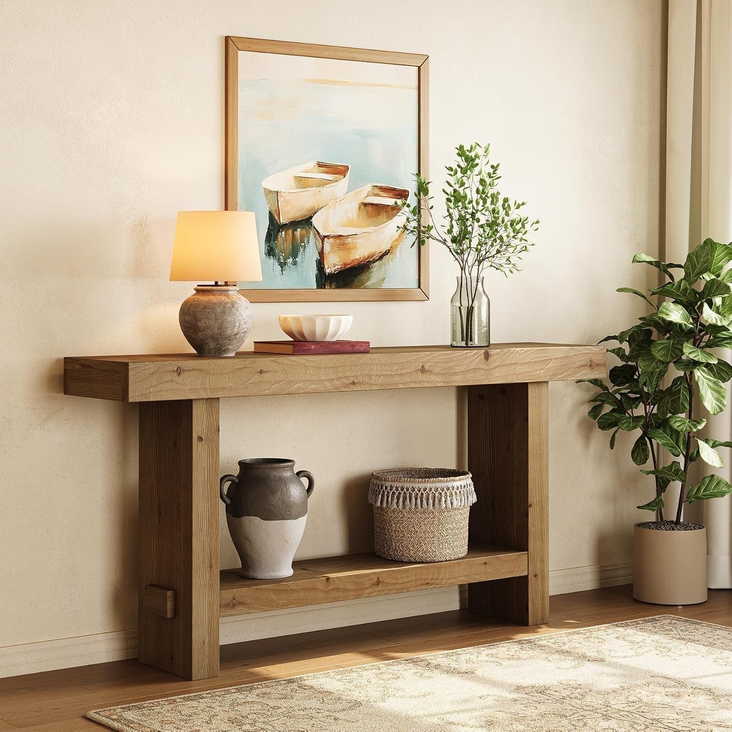 Tribesigns 160 cm Tavolo consolle, tavolo d'ingresso con base stabile per soggiorno