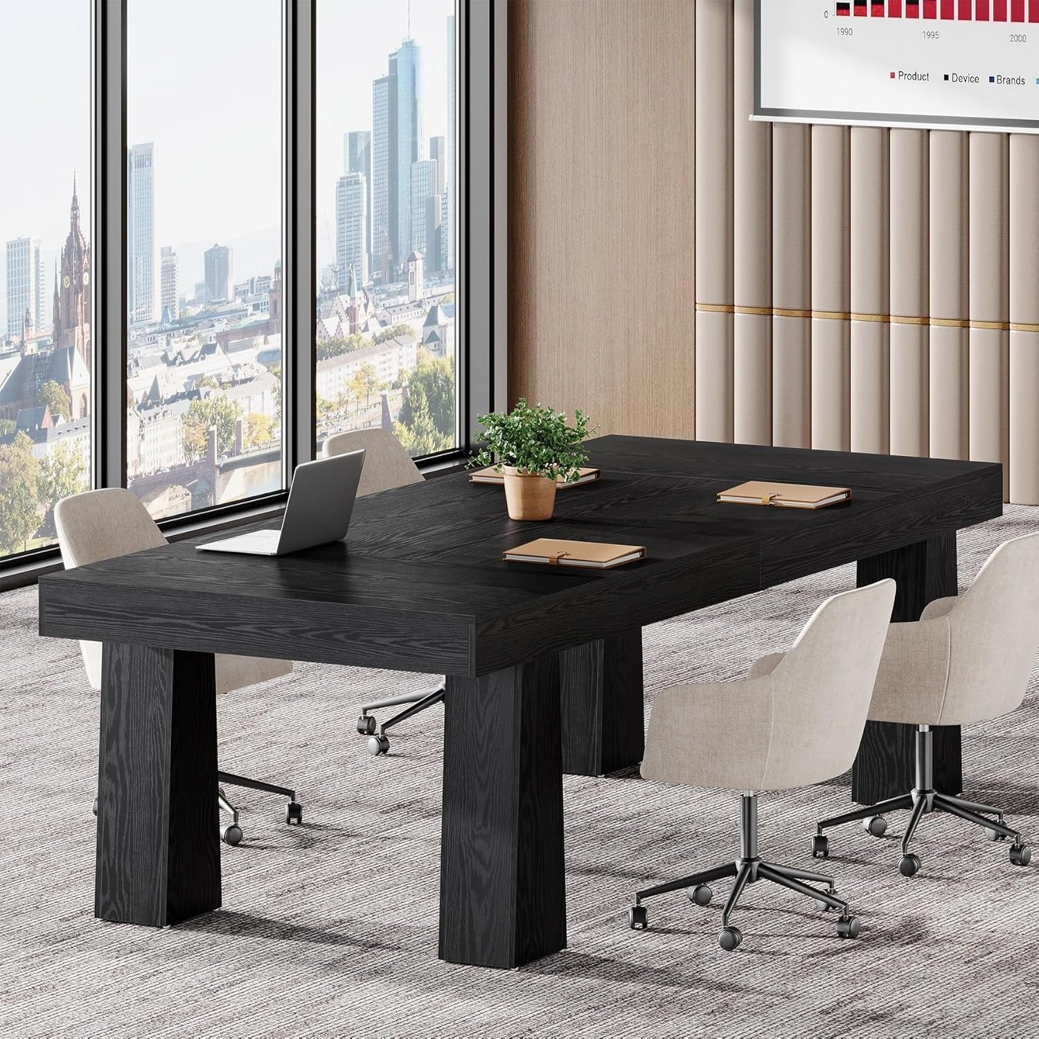 Tribesigns 160 cm Scrivania per Computer, Tavolo Rettangolare con 4 Gambe Rastremate