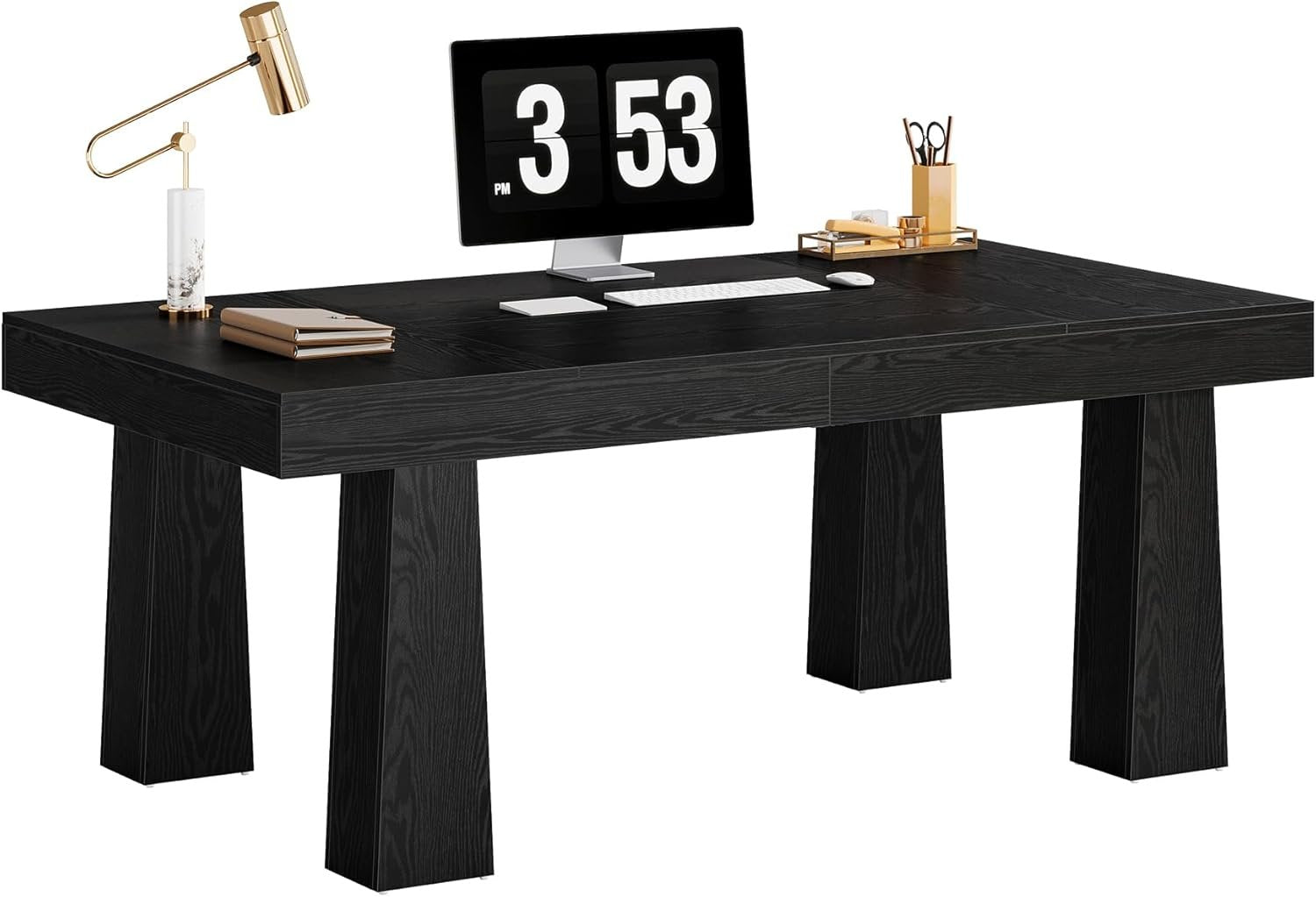 Tribesigns 160 cm Scrivania per Computer, Tavolo Rettangolare con 4 Gambe Rastremate