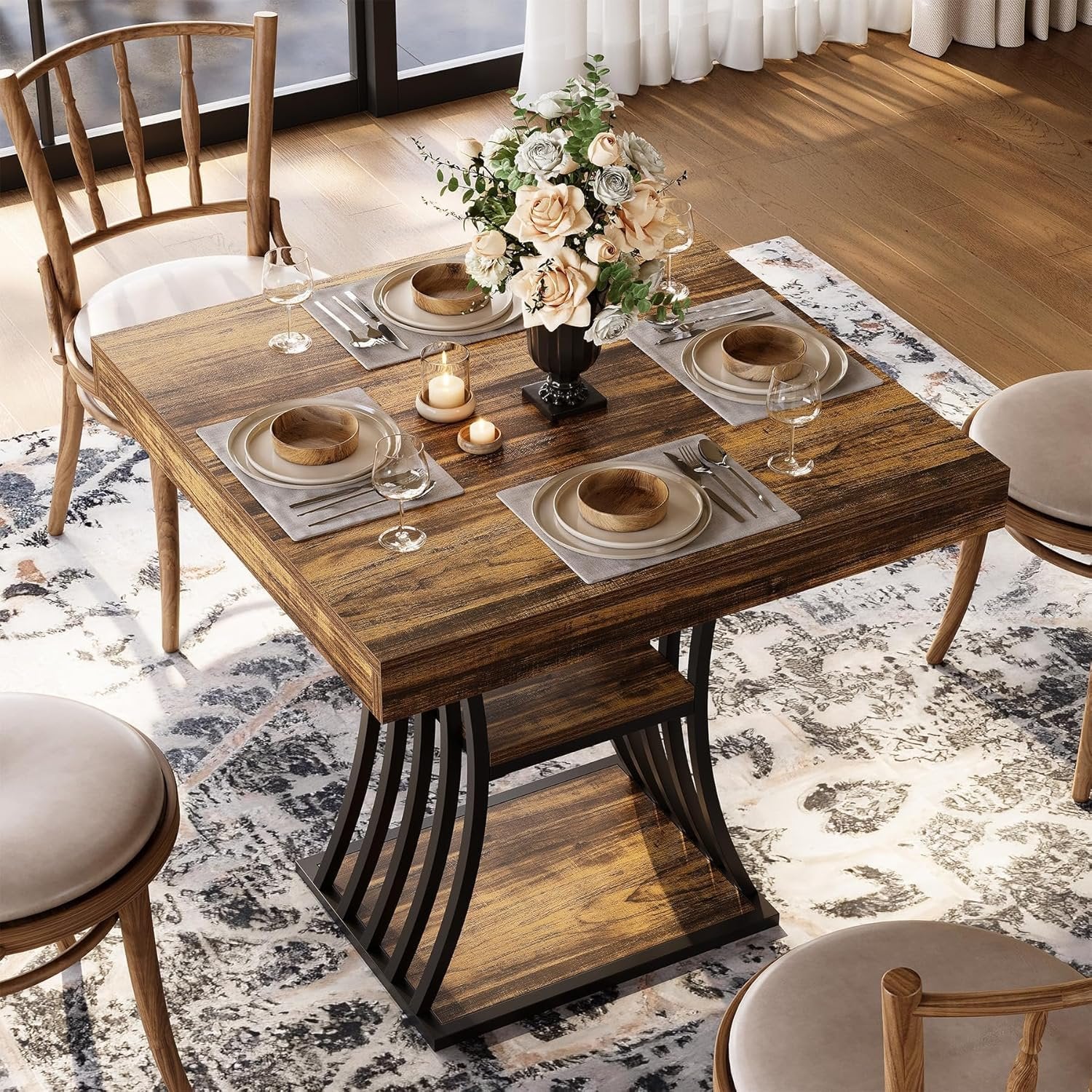 Tribesigns 80 cm Tavolo da pranzo, tavolo da cucina per piccoli spazi