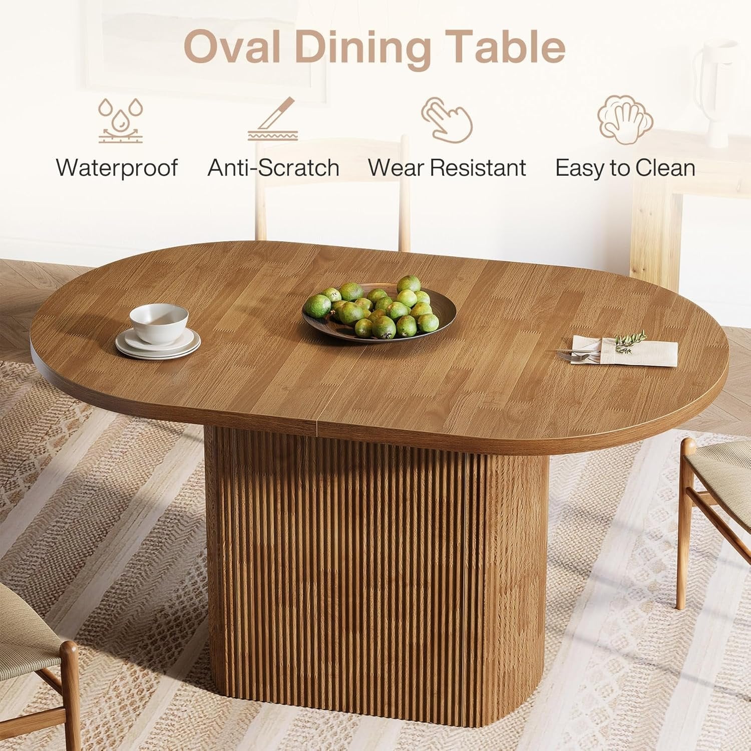 Tribesigns 80 cm Tavolo da pranzo, piccolo tavolo da cucina rotondo per 2-4 persone