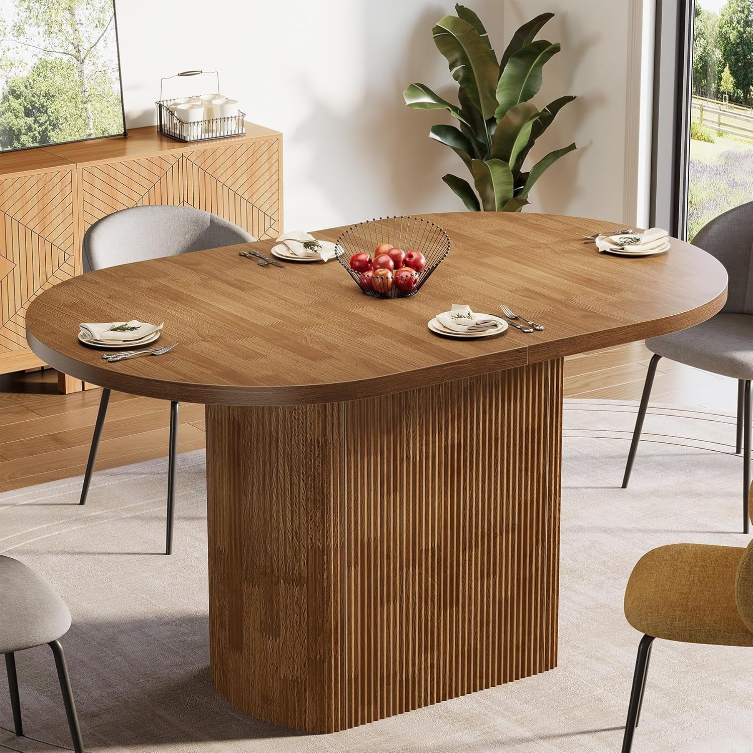 Tribesigns 80 cm Tavolo da pranzo, piccolo tavolo da cucina rotondo per 2-4 persone