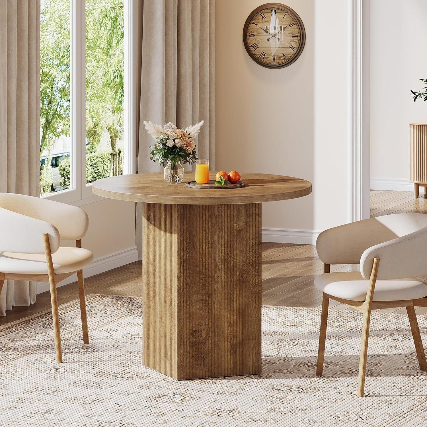 Tribesigns 80 cm Tavolo da pranzo, tavolo da cucina rotondo piccolo per 2 persone