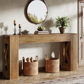 Tribesigns 160 cm Tavolo consolle, consolle stretta a 2 livelli con 2 cassetti 3