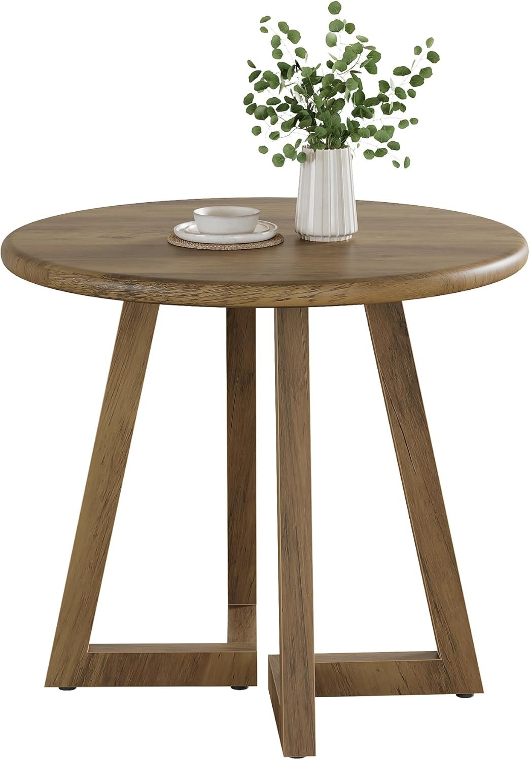 Tribesigns 80 cm Tavolo da pranzo, tavolo da cucina rotondo per 2-4 persone