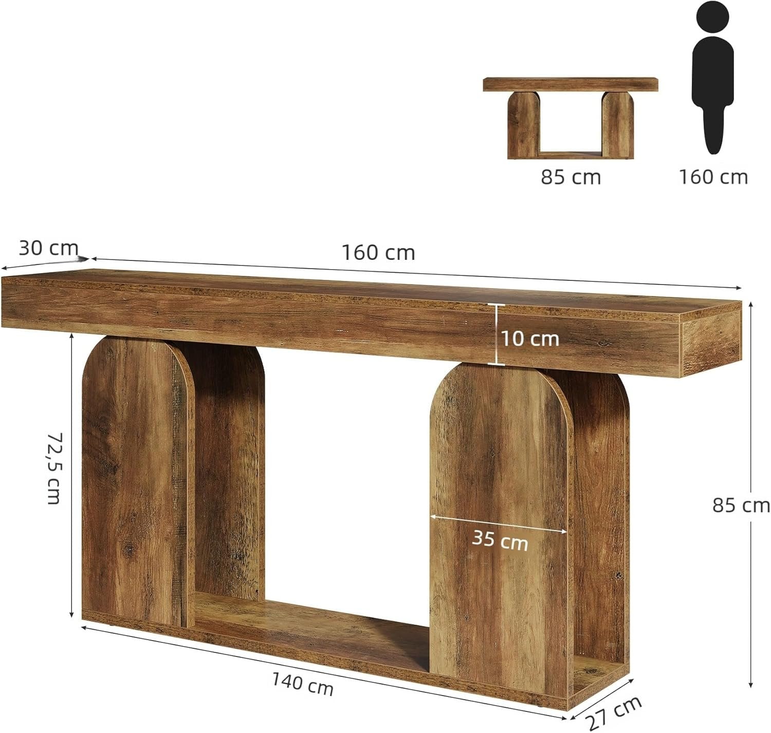 Tribesigns 160 cm Tavolo Consolle, Consolle Ingresso con Base a U