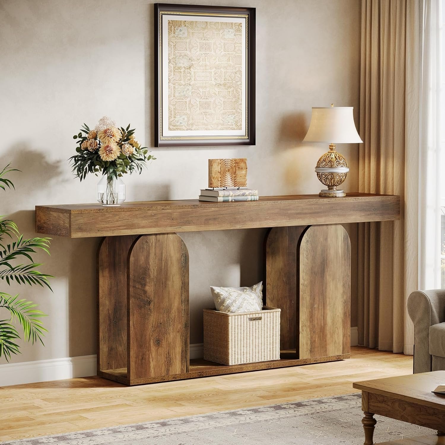 Tribesigns 160 cm Tavolo Consolle, Consolle Ingresso con Base a U
