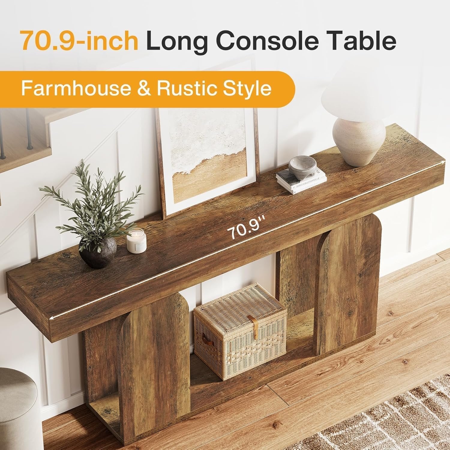 Tribesigns 160 cm Tavolo Consolle, Consolle Ingresso con Base a U