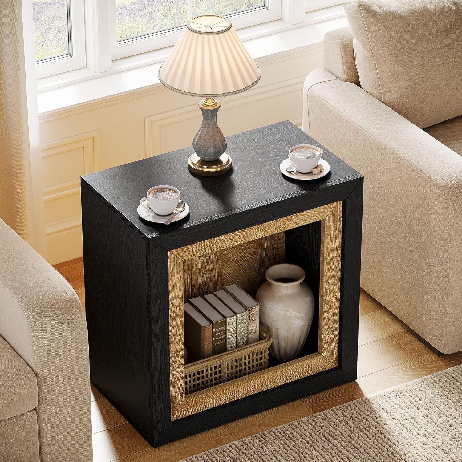 Tribesigns Tavolino moderno, tavolino rettangolare in legno rustico con design ispirato alla cornice