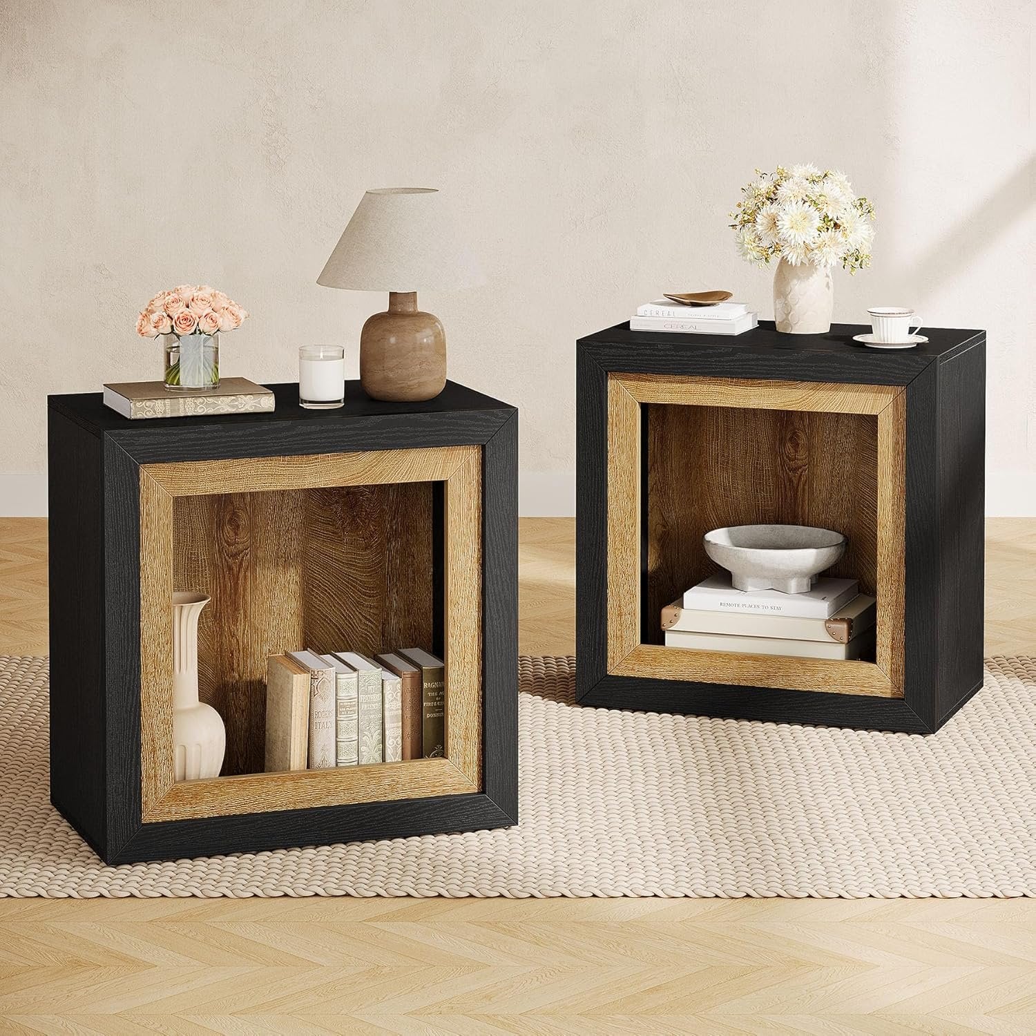 Tribesigns Tavolino moderno, tavolino rettangolare in legno rustico con design ispirato alla cornice