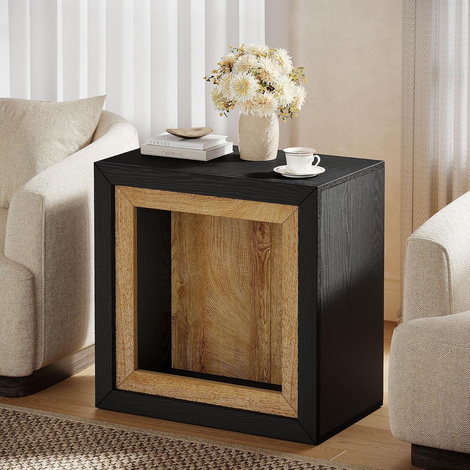 Tribesigns Tavolino moderno, tavolino rettangolare in legno rustico con design ispirato alla cornice