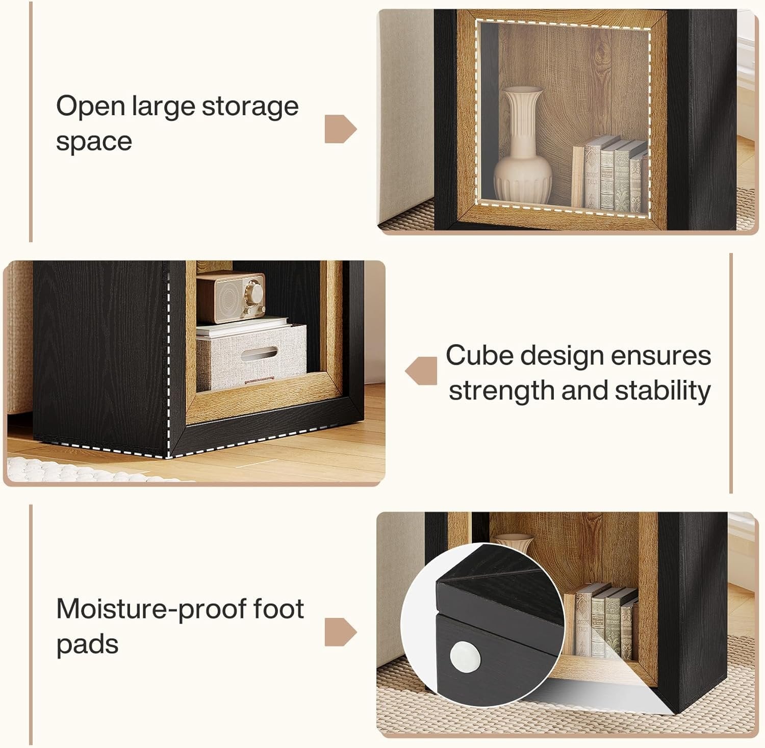 Tribesigns Tavolino moderno, tavolino rettangolare in legno rustico con design ispirato alla cornice