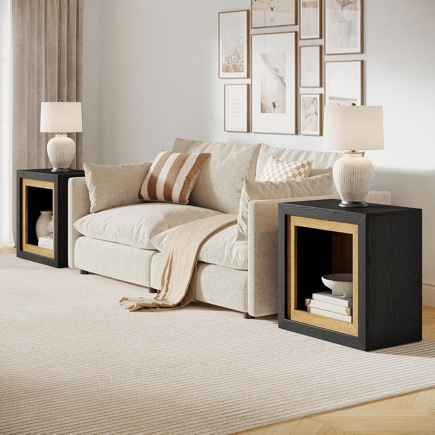 Tribesigns Tavolino moderno, tavolino rettangolare in legno rustico con design ispirato alla cornice