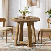 Tribesigns 80 cm Tavolo da Pranzo, Tavolo Cucina Rotondo Piccolo per 2-4 Persone 3
