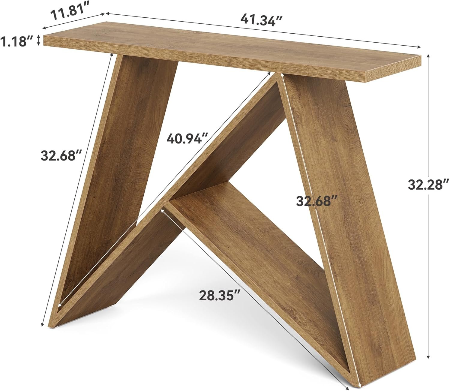 Tribesigns 105 cm Tavolo consolle, Tavolino da ingresso in stile rustico