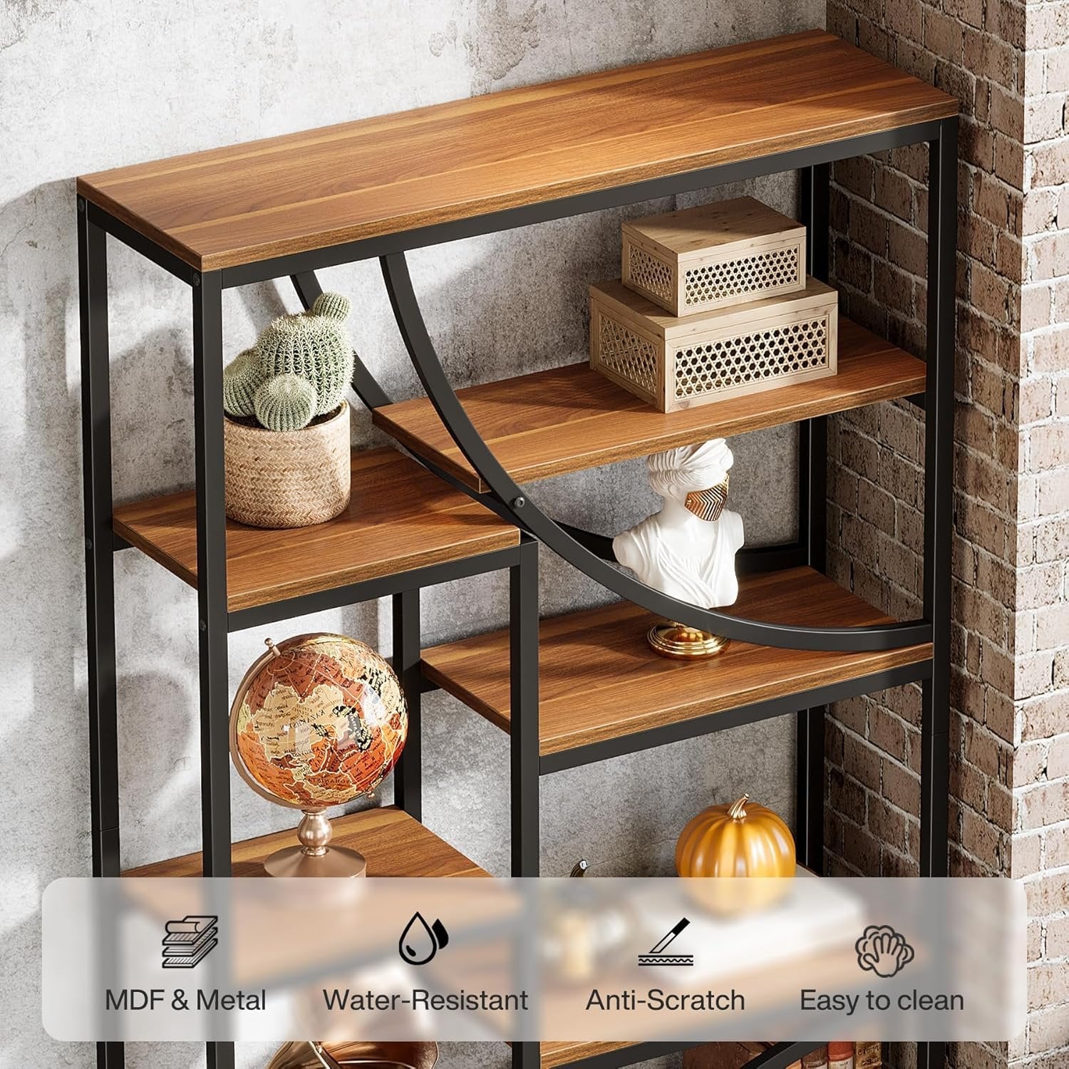 Tribesigns 180 cm Libreria, Scaffale Geometrica a 9 Ripiani con Scaffale Aperto