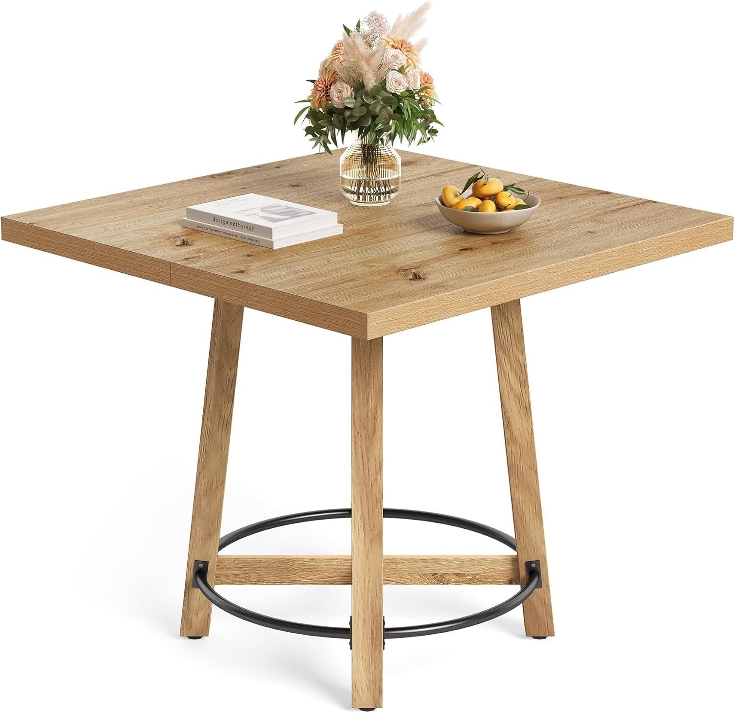 Tribesigns 80 cm tavolo da pranzo, Moderno tavolo quadrato da cucina per 2-4 persone