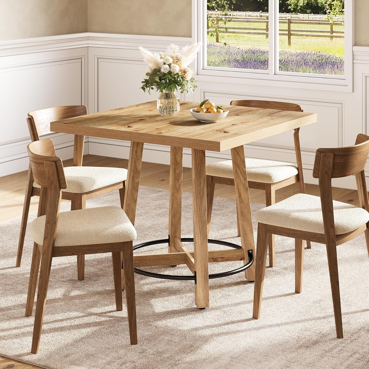 Tribesigns 80 cm tavolo da pranzo, Moderno tavolo quadrato da cucina per 2-4 persone
