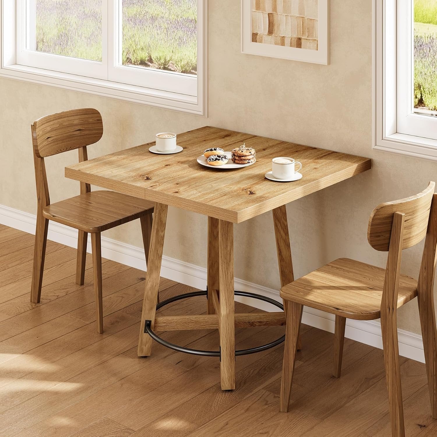Tribesigns 80 cm tavolo da pranzo, Moderno tavolo quadrato da cucina per 2-4 persone