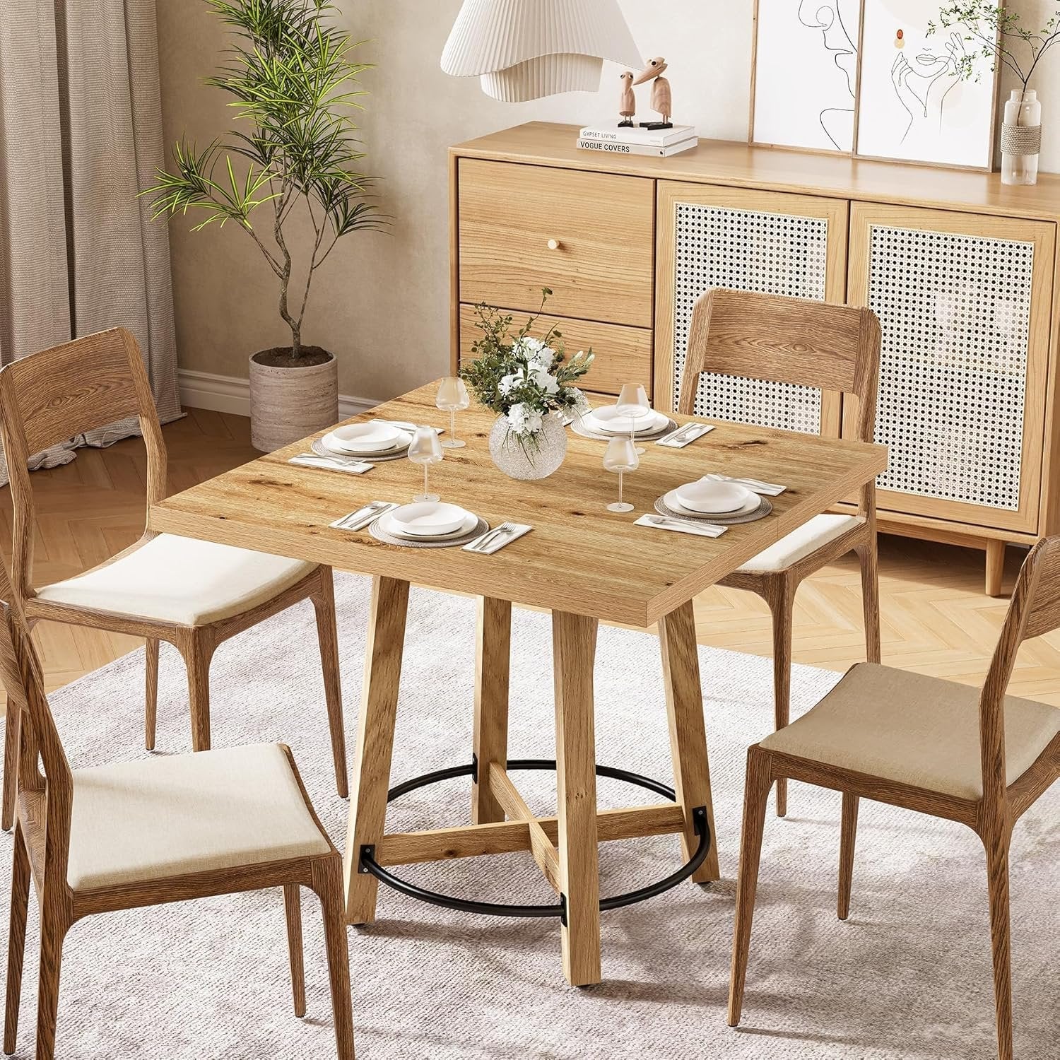 Tribesigns 80 cm tavolo da pranzo, Moderno tavolo quadrato da cucina per 2-4 persone