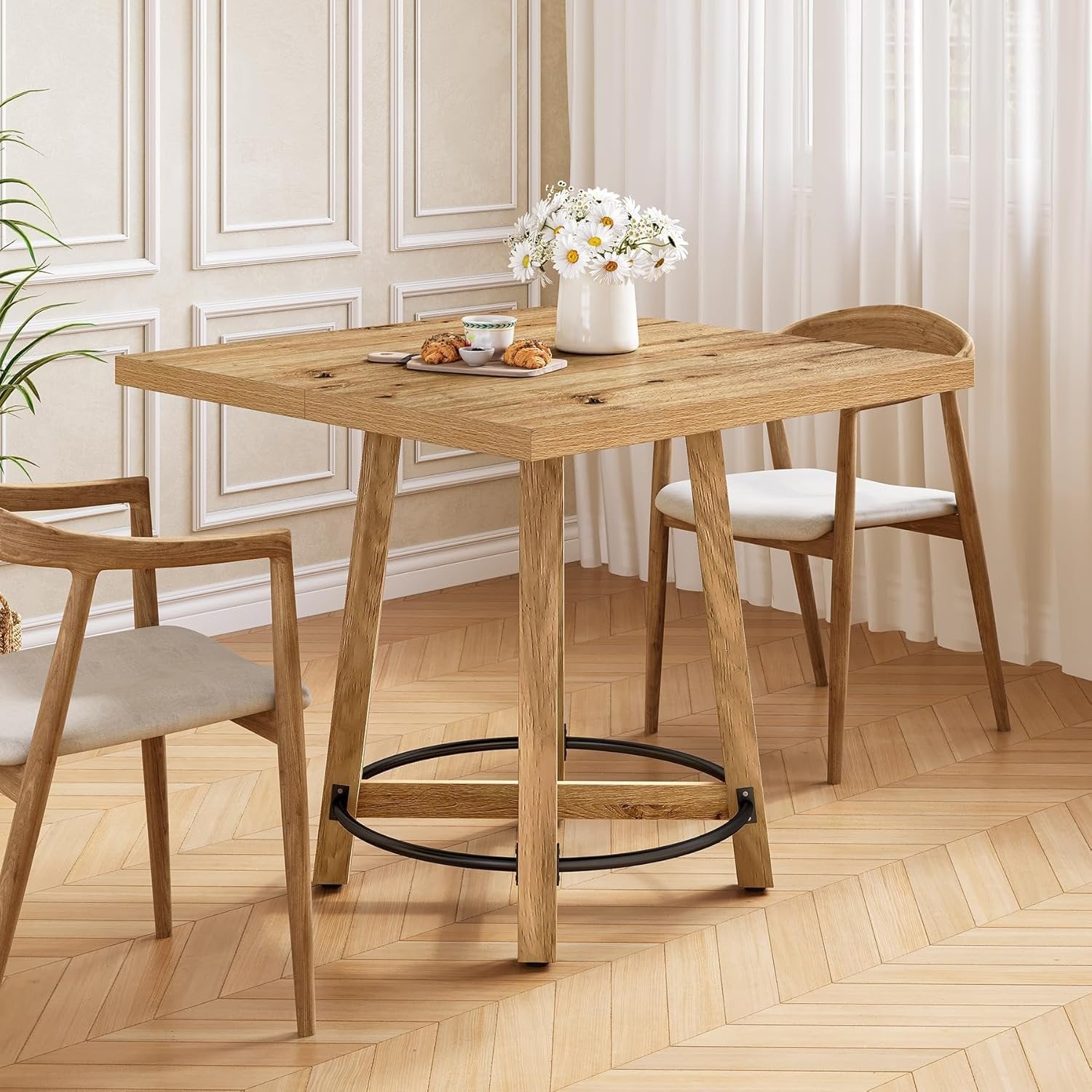Tribesigns 80 cm tavolo da pranzo, Moderno tavolo quadrato da cucina per 2-4 persone