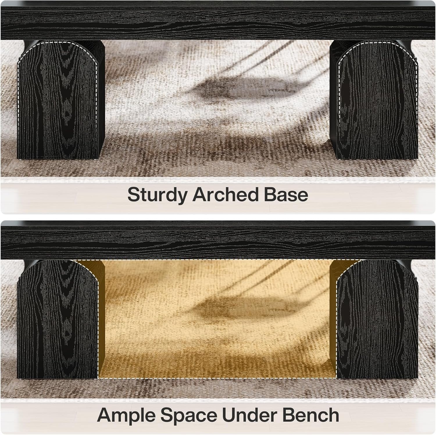 Tribesigns Panca da Pranzo, Panca da Cusina Moderna con Base Arcuata per 2-3 Persone