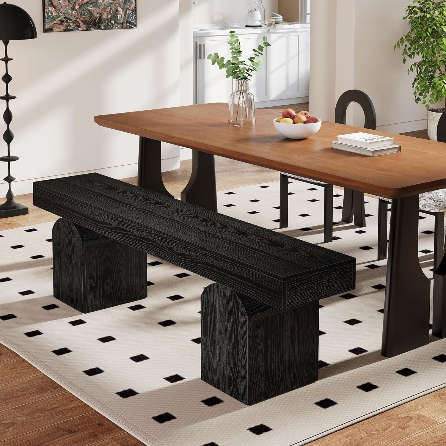 Tribesigns Panca da Pranzo, Panca da Cusina Moderna con Base Arcuata per 2-3 Persone