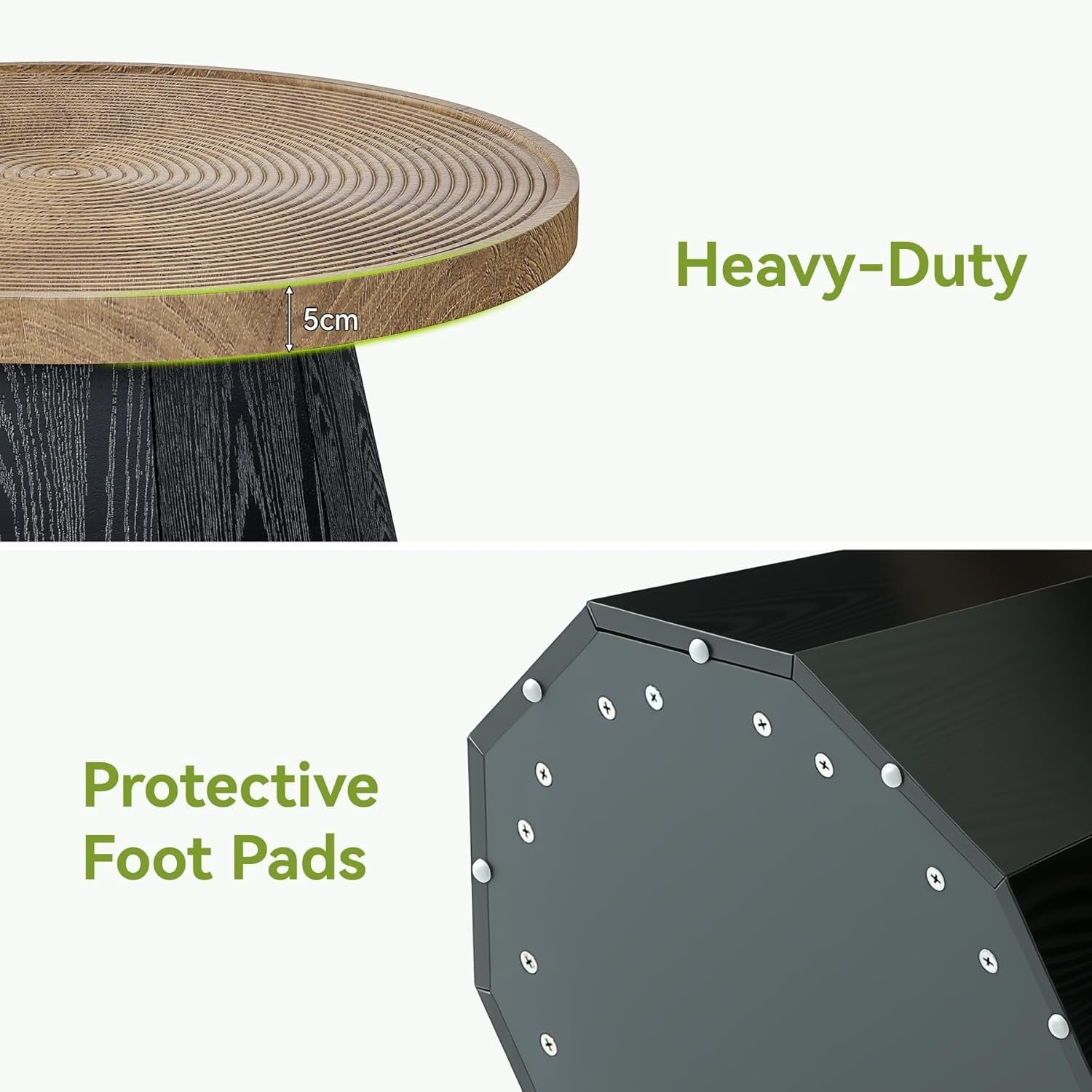 Tribesigns 80 cm Tavolino rotondo, moderno tavolo da tè  per soggiorno