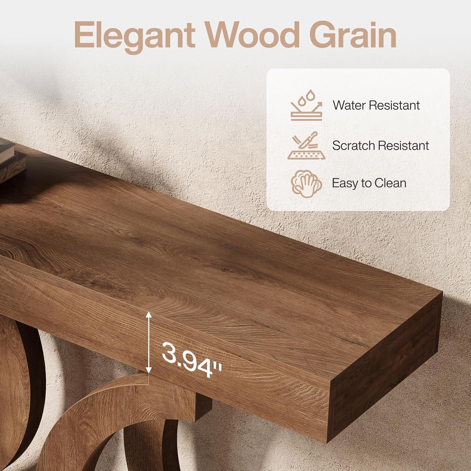 Tribesigns Tavolo Consolle da 110 cm, tavolo da divano con gambe curve per soggiorno