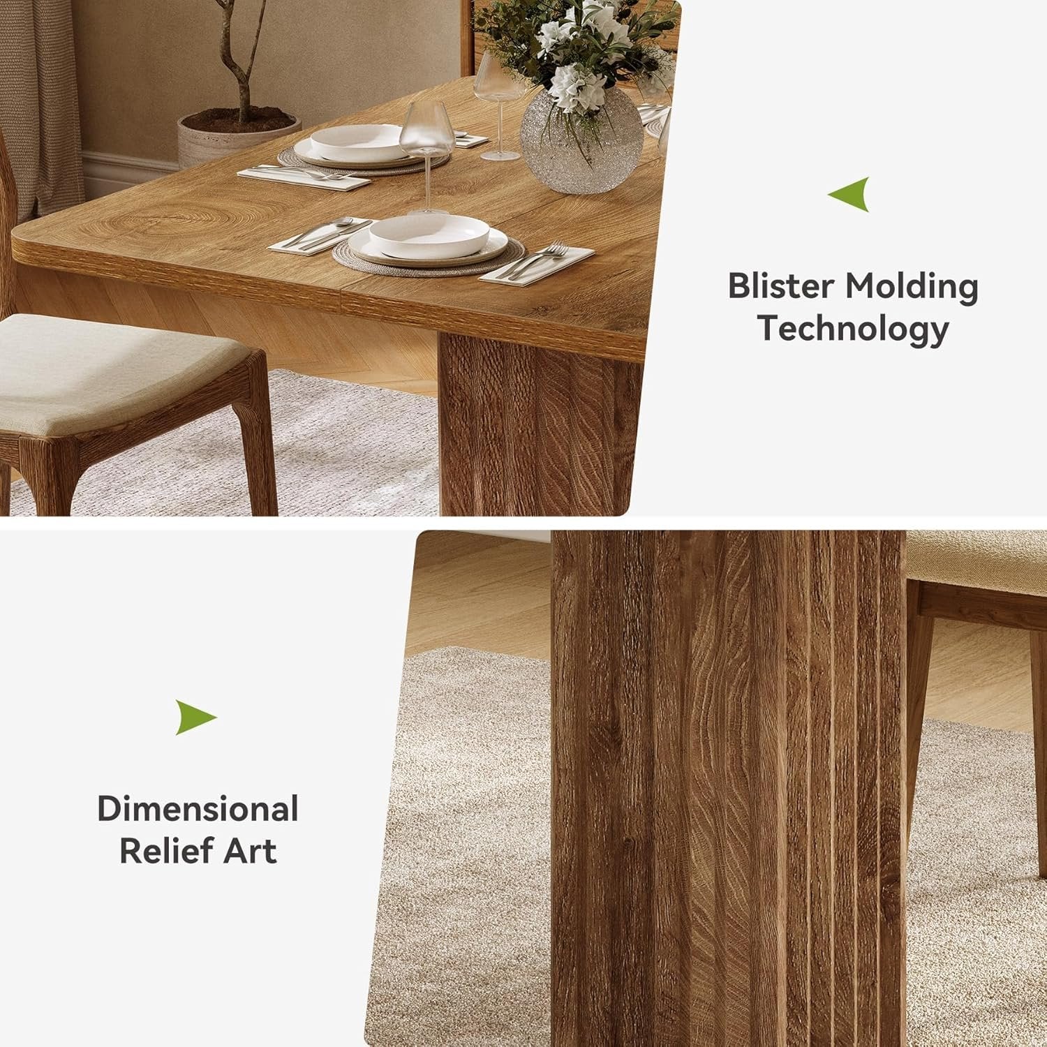 Tribesigns Tavolo da pranzo, 90 x 80 cm piccolo tavolo da cucina con base stabile per 4 persone