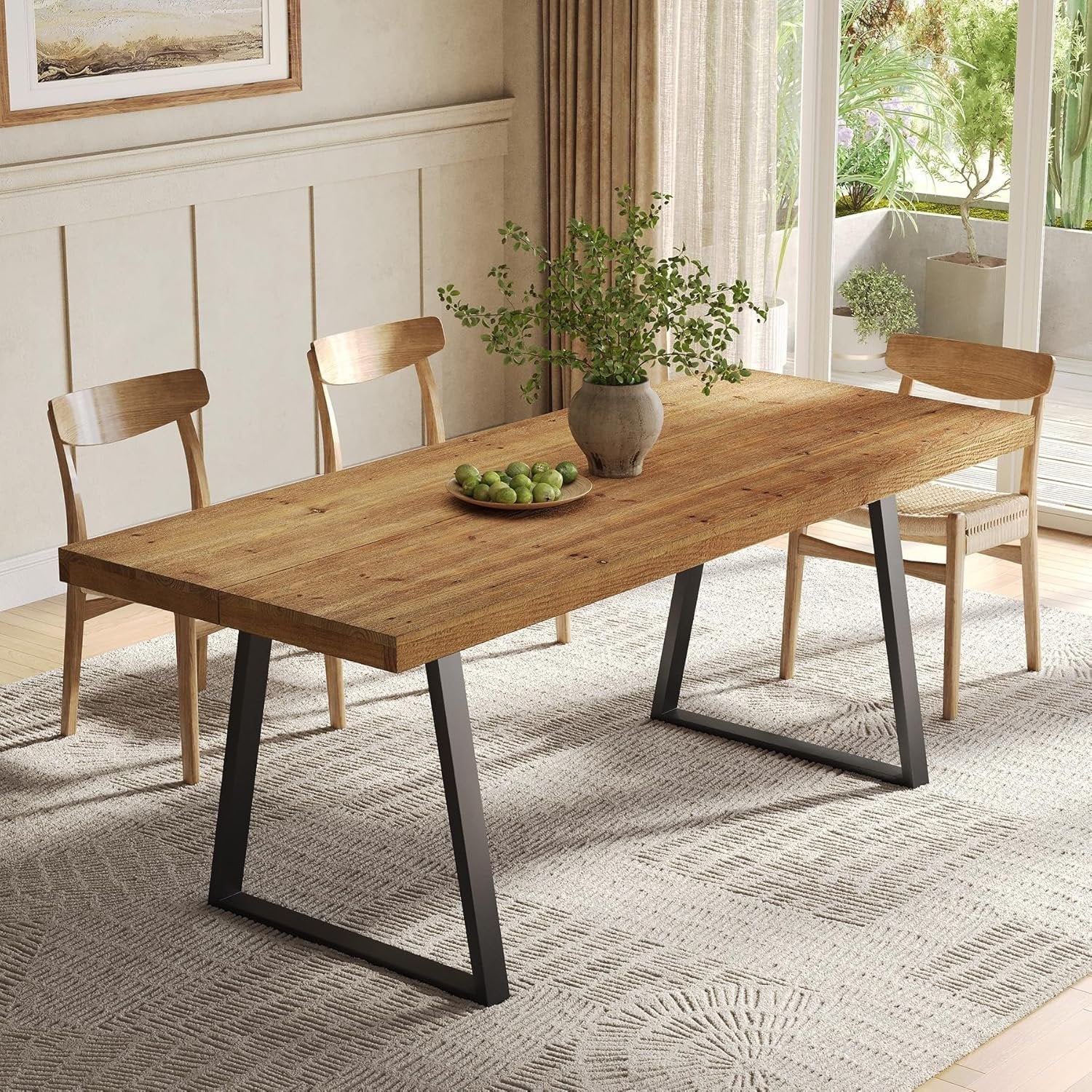 Tribesigns Tavolo da pranzo da 160 cm, tavolo da cucina rettangolare per 4-6 persone