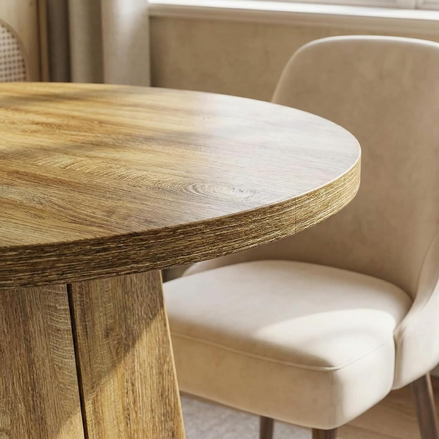 Tribesigns Tavolo da Pranzo Rotondo, Tavolo Cucina in Legno 80 cm per 4 Persone