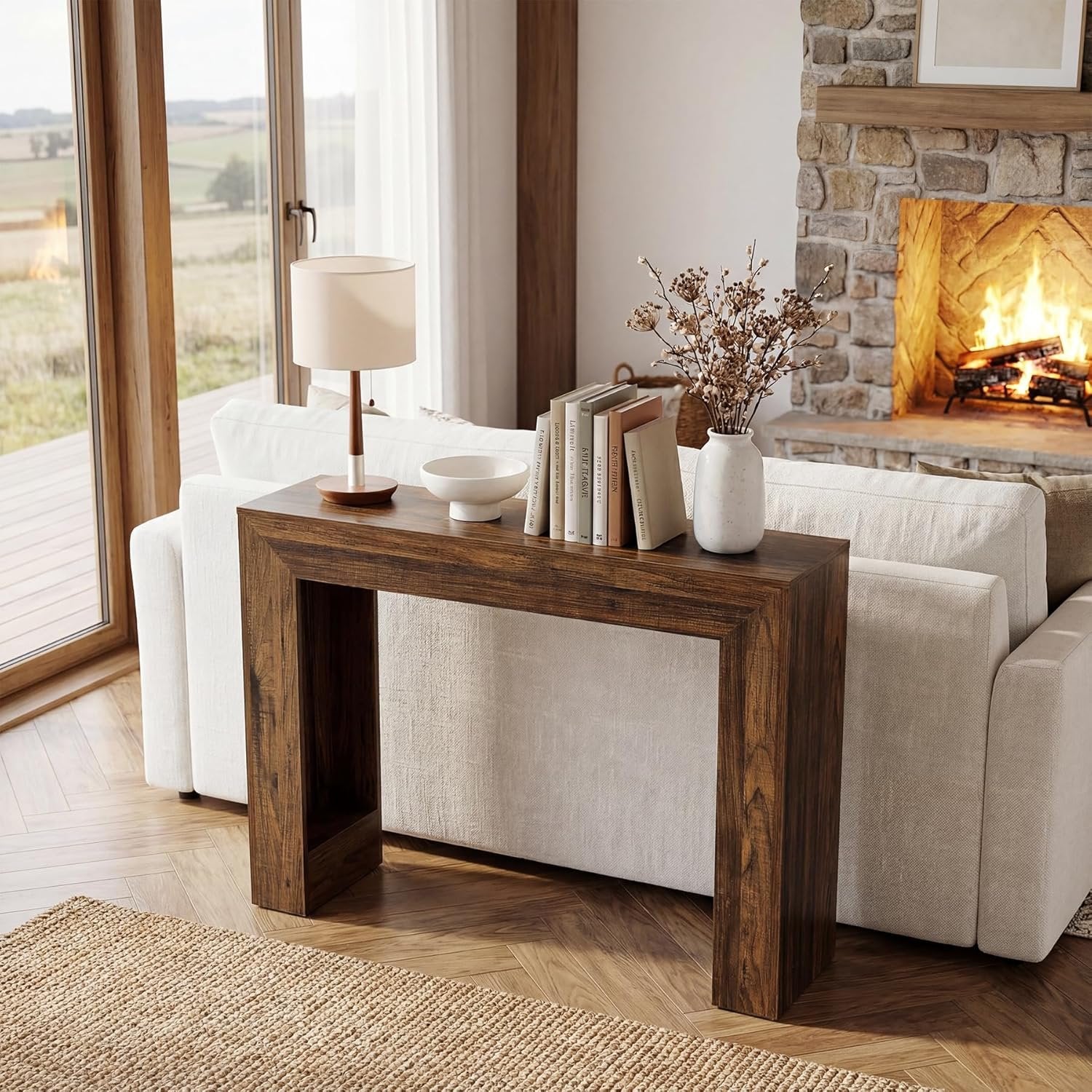 Tribesigns Tavolo consolle da 105 cm, tavolo stretto dietro divano per ingresso