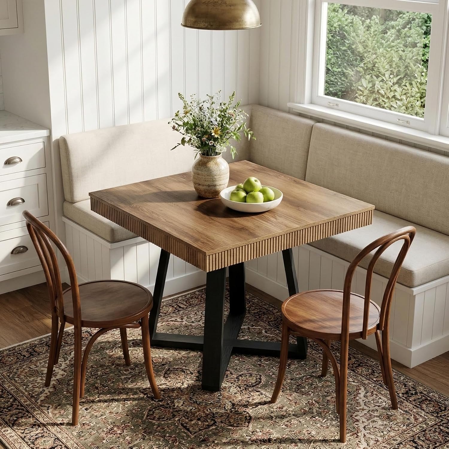 Tribesigns Tavolo da pranzo, tavolo da cucina da 80 cm in legno con gambe stabili
