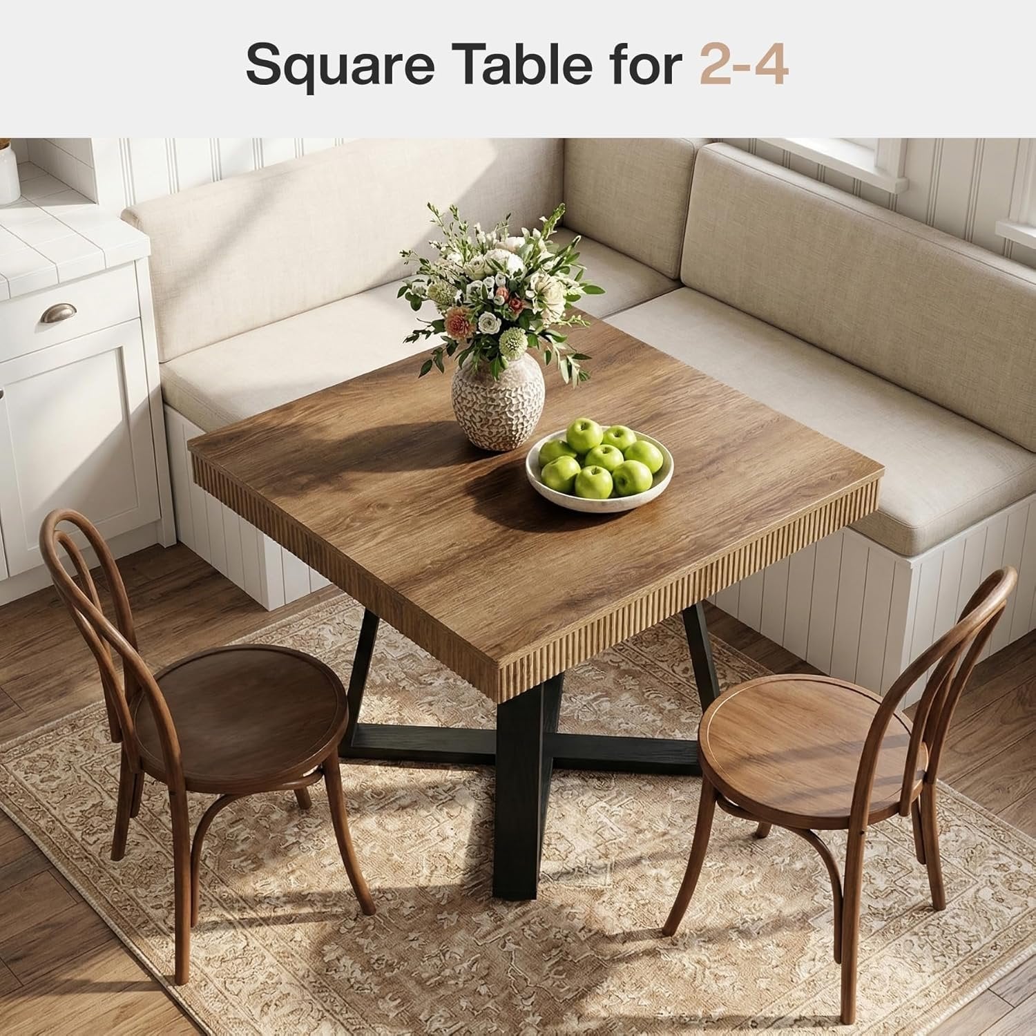 Tribesigns Tavolo da pranzo, tavolo da cucina da 80 cm in legno con gambe stabili