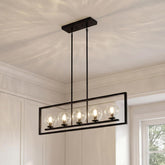 Tribesigns Moderna lampada a sospensione a 5 luci, lampada da soffitto in metallo per sala da pranzo(E14, senza lampadine) 3
