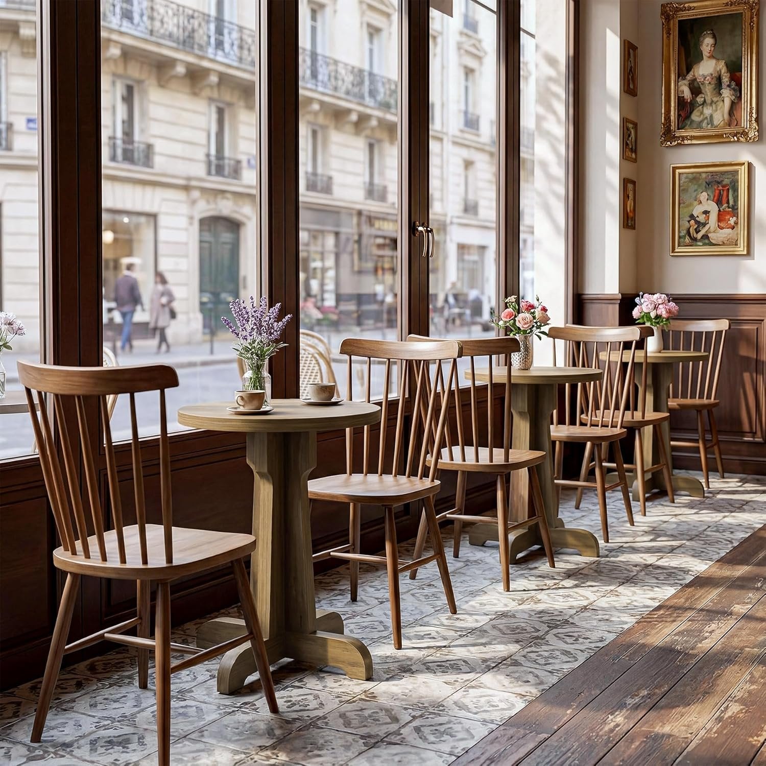 Tribesigns Tavolo da pranzo rotondo 60 cm, tavolo da bistrot stabile con piano spesso