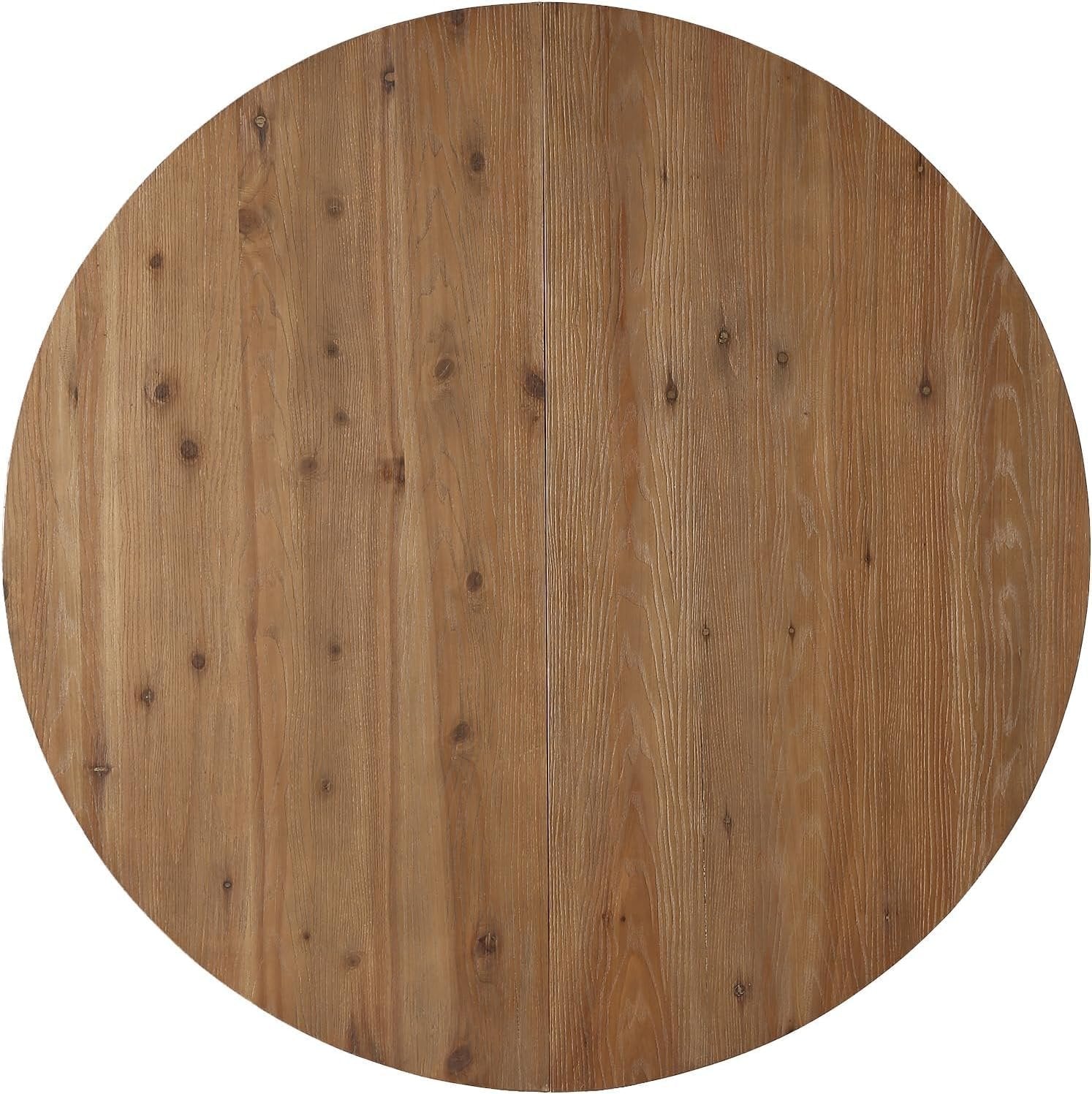 Tribesigns Tavolo da pranzo rotondo da 120 cm, tavolo da cucina in legno massello per 4-6 persone