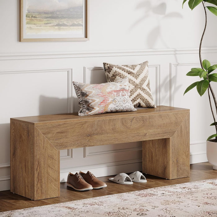 Tribesigns Panca da Ingresso Country in Legno con Vano Portascarpe, 120 cm, per Entrata