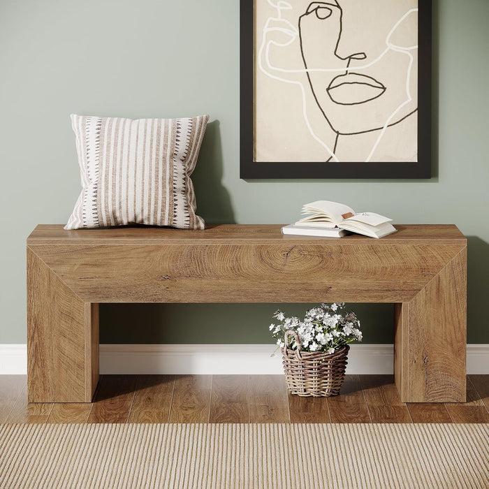 Tribesigns Panca da Ingresso Country in Legno con Vano Portascarpe, 120 cm, per Entrata