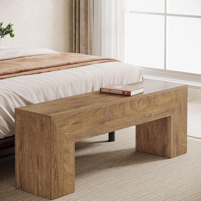 Tribesigns Panca da Ingresso Country in Legno con Vano Portascarpe, 120 cm, per Entrata