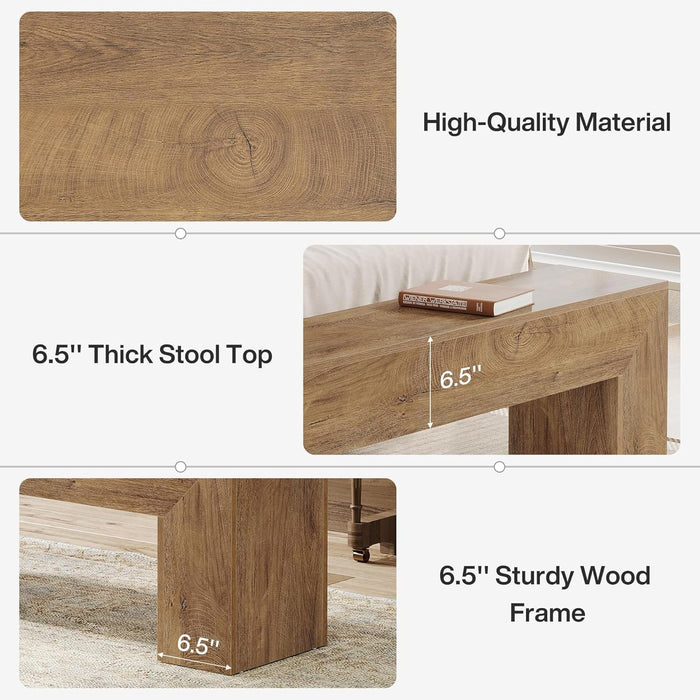Tribesigns Panca da Ingresso Country in Legno con Vano Portascarpe, 120 cm, per Entrata