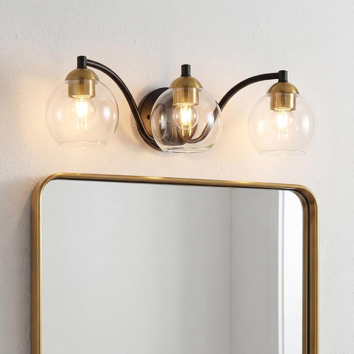 Tribesigns Applique moderna per bagno, 3 globi in vetro con struttura in metallo, dimmerabile, attacco E27