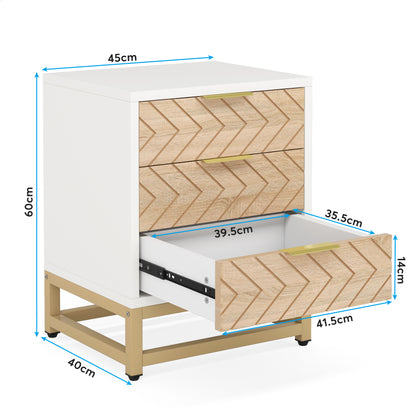 Tribesigns comodino laterale, moderno 3 cassetti comodini