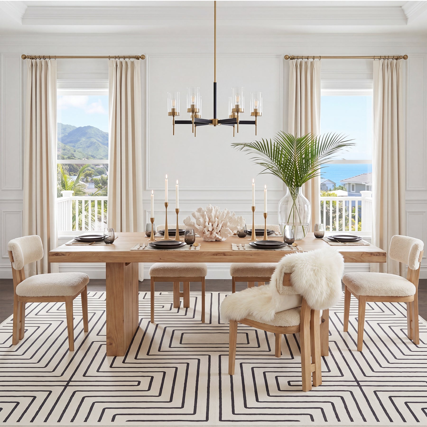 Tribesigns Tappeto a pelo corto con motivo geometrico, 160x230/200x300 cm, con retro antiscivolo, lavabile fino a 30°C, ideale per soggiorno e camera da letto, certificato OEKO-TEX.